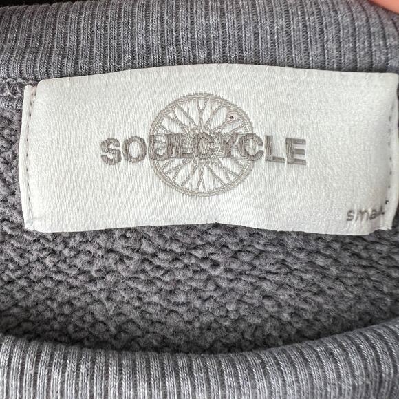 SOULCYCLE Gray Black Camo Cotton Crewneck Long Sleeve Pullover Sweatshirt Size S - Picture 7 of 9